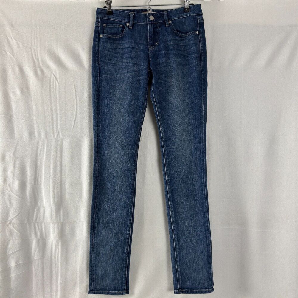 Uniqlo Size 26x33 Skinny Denim Stretch Pants Blue Pockets Button Zip Jeans